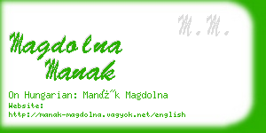 magdolna manak business card